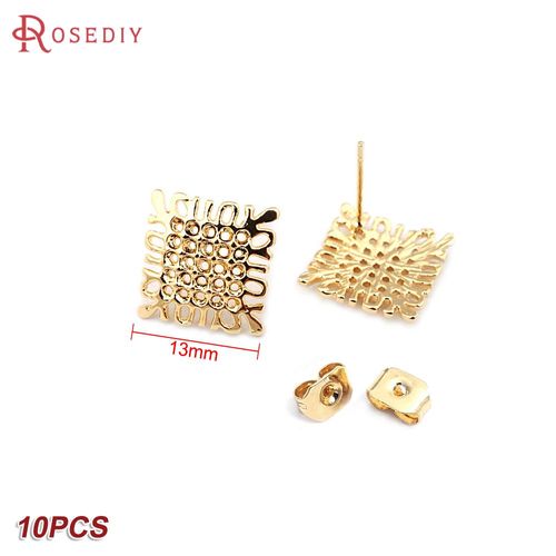 24k Or Couleur Laiton Rectangle Carré Triangle Boucles D'oreilles Broches Boucles D'oreilles Bijoux Fabrication Fournitures Bricolage Résultats Accessoires