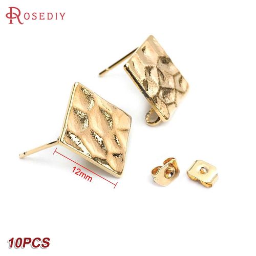 24k Or Couleur Laiton Rectangle Carré Triangle Boucles D'oreilles Broches Boucles D'oreilles Bijoux Fabrication Fournitures Bricolage Résultats Accessoires