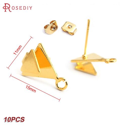 24k Or Couleur Laiton Rectangle Carré Triangle Boucles D'oreilles Broches Boucles D'oreilles Bijoux Fabrication Fournitures Bricolage Résultats Accessoires