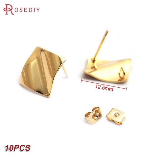 24k Or Couleur Laiton Rectangle Carré Triangle Boucles D'oreilles Broches Boucles D'oreilles Bijoux Fabrication Fournitures Bricolage Résultats Accessoires