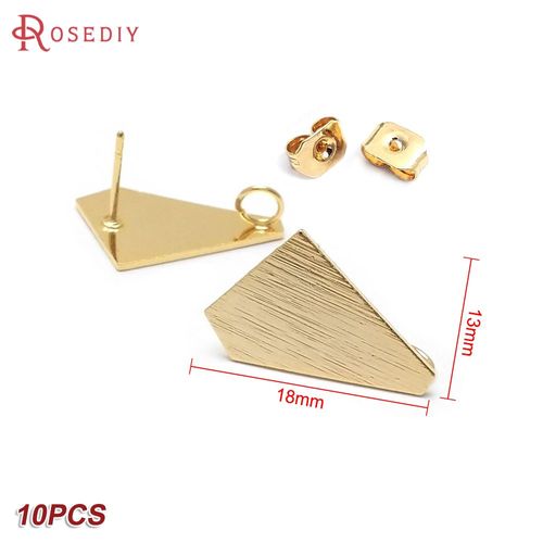 24k Or Couleur Laiton Rectangle Carré Triangle Boucles D'oreilles Broches Boucles D'oreilles Bijoux Fabrication Fournitures Bricolage Résultats Accessoires