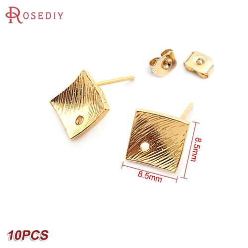24k Or Couleur Laiton Rectangle Carré Triangle Boucles D'oreilles Broches Boucles D'oreilles Bijoux Fabrication Fournitures Bricolage Résultats Accessoires