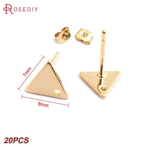 24k Or Couleur Laiton Rectangle Carré Triangle Boucles D'oreilles Broches Boucles D'oreilles Bijoux Fabrication Fournitures Bricolage Résultats Accessoires