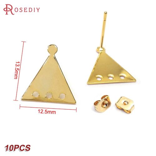 24k Or Couleur Laiton Rectangle Carré Triangle Boucles D'oreilles Broches Boucles D'oreilles Bijoux Fabrication Fournitures Bricolage Résultats Accessoires