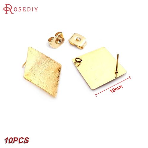 24k Or Couleur Laiton Rectangle Carré Triangle Boucles D'oreilles Broches Boucles D'oreilles Bijoux Fabrication Fournitures Bricolage Résultats Accessoires