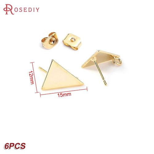 24k Or Couleur Laiton Rectangle Carré Triangle Boucles D'oreilles Broches Boucles D'oreilles Bijoux Fabrication Fournitures Bricolage Résultats Accessoires