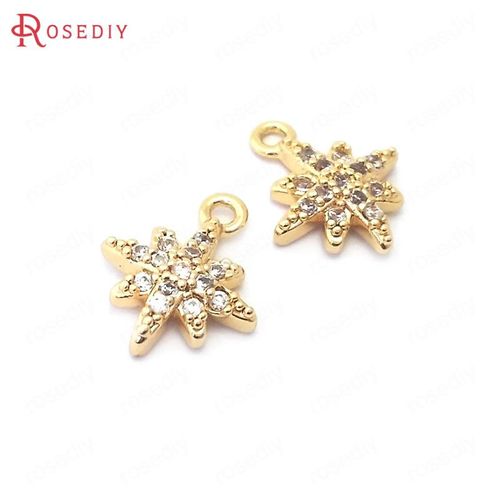 24k Or Couleur Laiton Zircon Étoile Charmes Pendentifs Bijoux Colliers Boucles D'oreilles Bracelets Fabrication Fournitures Diy Résultats Accessoires