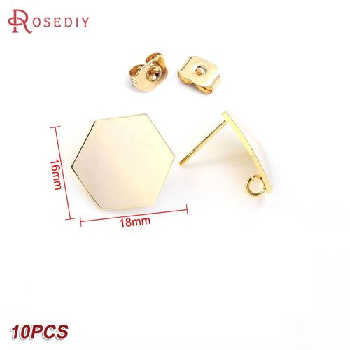 24k Or Couleur Laiton Rectangle Carré Triangle Boucles D'oreilles Broches Boucles D'oreilles Bijoux Fabrication Fournitures Bricolage Résultats Accessoires
