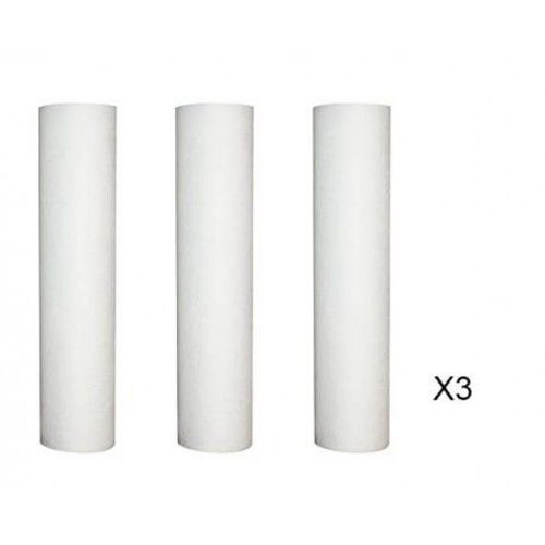 Lot de 3 Recharges anti-sédiment 20 microns pour porte filtre 9-3/4 - 10 Pouces
