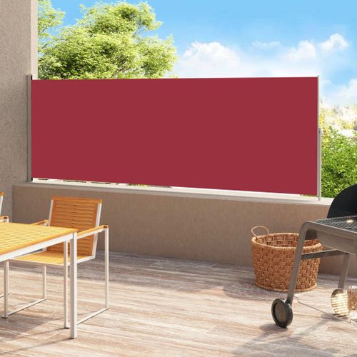 Vidaxl Auvent Latéral Rétractable De Patio 220x500 Cm Rouge