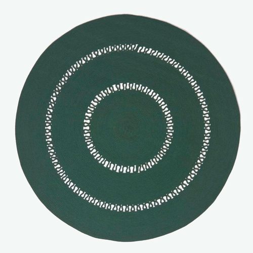 Tapis Rond Tissé À Plat En Coton Ajouré Vert Anglais 120 Cm