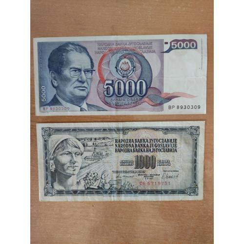 Billet 5000 Dinar Ex Yougoslavie