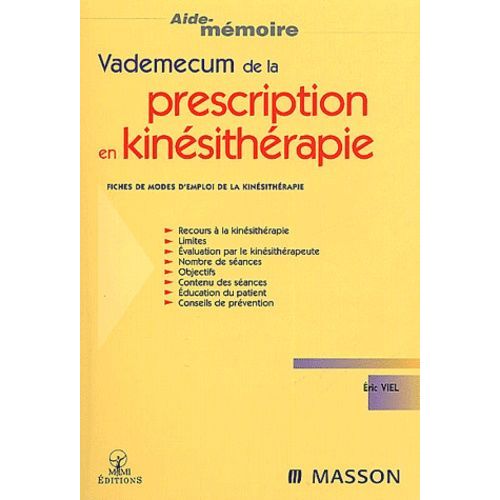 Vademecum De La Prescription En Kinésithérapie