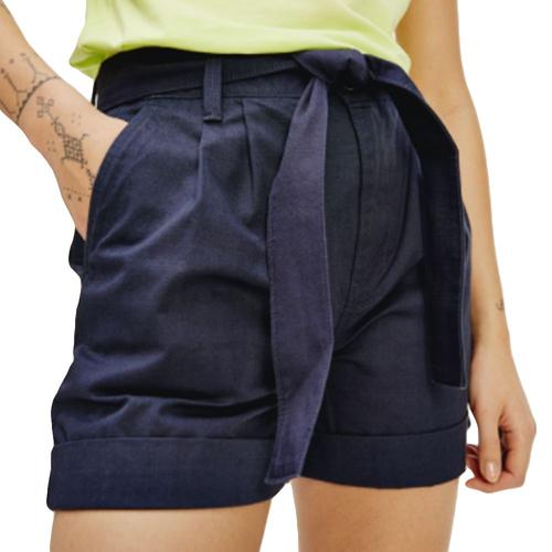 Short Tommy Jeans Mom Belted Femme Bleu