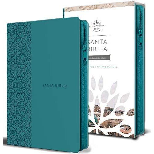 Biblia Reina Valera 1960 Letra Grande. Símil Piel Aguamarina, Cremallera, Tamaño Manual/Spanish Bible Rvr 1960. Handy Size, Large Print, Leathersoft A