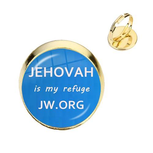 Jw.Org-Bagues Ajustables Avec Cabochon En Verre De 16mm, Bijoux Pour Enfant, Image D'art Nissan, Cadeau De Catholicisme