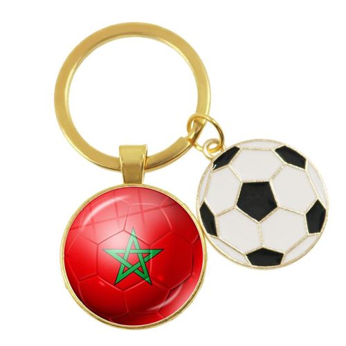 Cabochon En Verre De Sensation Nationale De Modèle De Football, Porte-Clés Commémoratif, Cadeau De Bague, Japon, Arabie Saoudite, Australie, Iran, Maroc, Canada