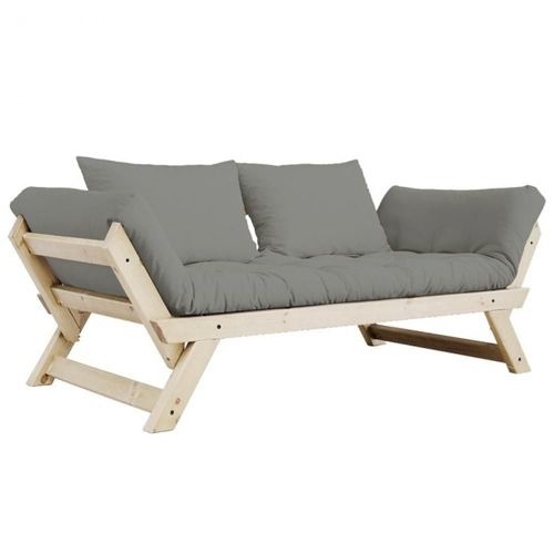 Banquette Méridienne Futon Bebop Pin Naturel Coloris Gray Couchage 75*200 Cm.