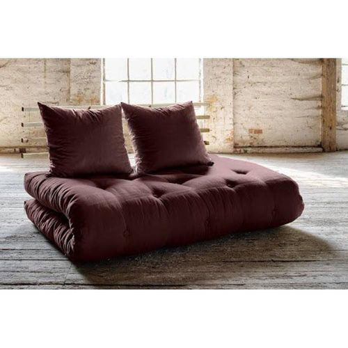 Canapé Lit Futon Shin Sano Brown Et Pin Massif Couchage 140*200 Cm.