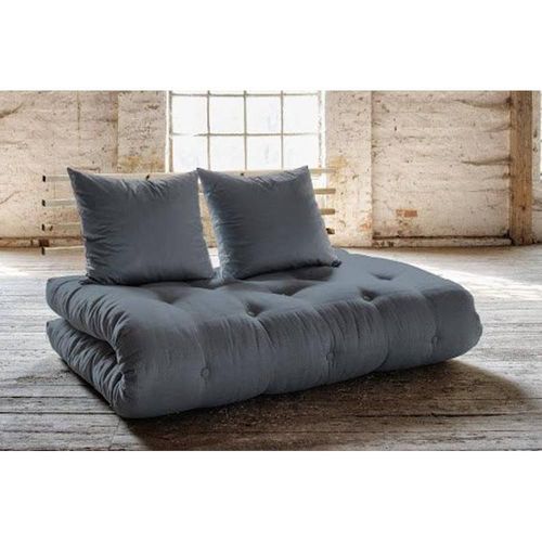 Canapé Lit Futon Shin Sano Gray Et Pin Massif Couchage 140*200 Cm.