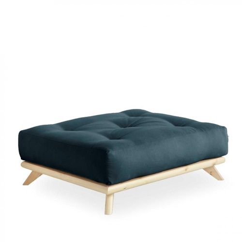 Pouf Senza Pin Naturel Coloris Bleu Pétrole De 90 X 100 Cm.