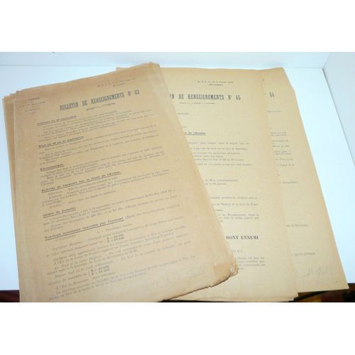 Ww1, 1 Ère Armée, État-Major Lot De 20 Bulletins De Renseignements 1917 / 1918