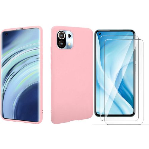 Coque Silicone Rose + 2 Verres Trempes Pour Xiaomi Mi 11 Little Boutik®