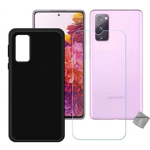 Housse Etui Coque Pochette Silicone Gel Fine Pour Samsung Galaxy S20 Fe 5g (Fan Edition) + Verre Trempe - Noir