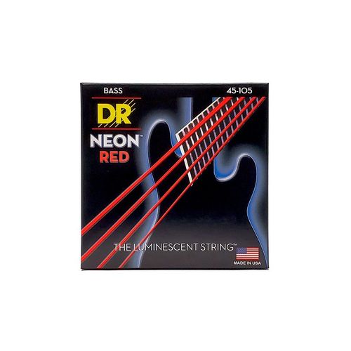 Dr Nrb-45 - Hi-Def Neon - Red, Jeu Guitare Basse, Medium 45-105