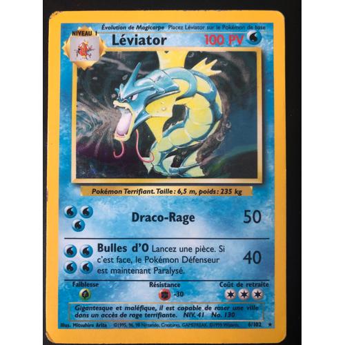Carte Pokémon - Léviator 6/102 Set De Base Holo Wizzard Fr Tb