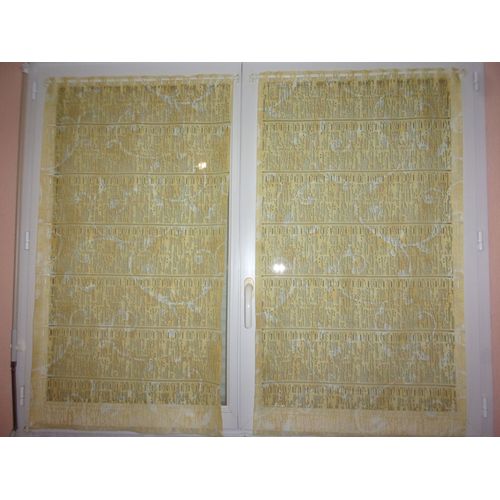 Rideaux Voilages Passe Tringle Modulables Jaune Et Blanc 60 X 110 Tbe