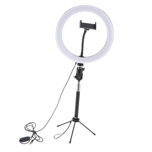 LED Lumière Anneau Portable avec Trépied Réglable, 120 Perles LED, 3000-6500K, Ring Light pour Smartphone/Photo/Youtube/Maquillage B