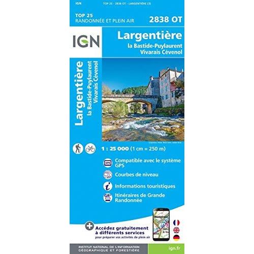 Largentière.La Bastide-Puylaurent Vivarais Cévenol 1:25 000