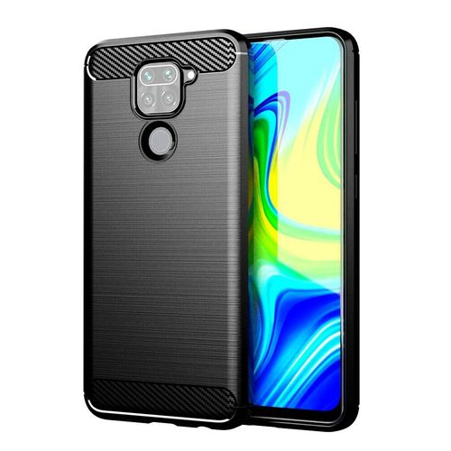 Coque Silicone Tpu Pour Xiaomi Redmi Note 9 6.53" Fibre De Carbone Brossé - Noir
