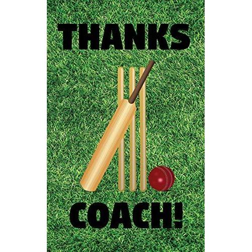 Thanks Coach!: Cricketer Cricket Bat Ball And Stumps Coaching Coaches Prompted Blank Book - 5 X 8