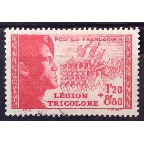 Légion Tricolore 1f20+8f80 Rouge (Superbe N° 566) Obl - Cote 12,50 - France Année 1942 - Brn83 - N30066