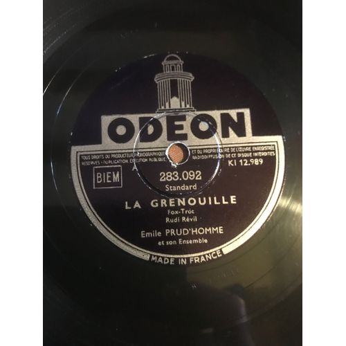 Disque 78 Tours - Émile Prud Homme Et Son Ensemble - La Grenouille & Joli Perroquet - Odéon