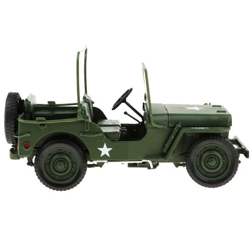 1:18 Willys WW II Jeep SUV Modèle de voiture de véhicule jouet alliage 
