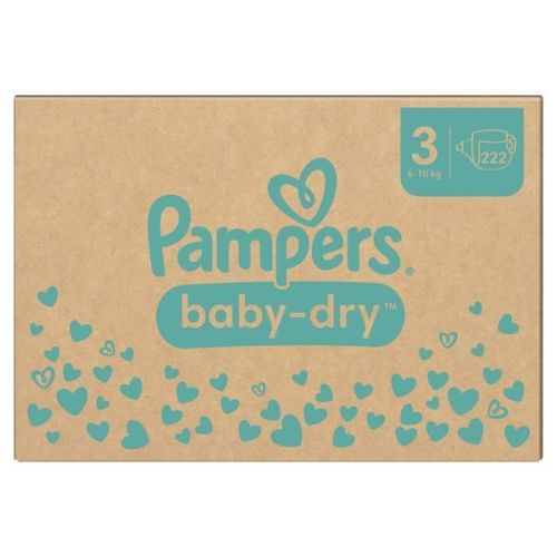 Couches Pampers Baby-Dry Taille 3 - 222 Couches - 6kg À 10kg