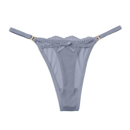 Culotte Transparente Avec N?ud Papillon Pour Femmes, String Taille Basse, Garniture En Dentelle, Ultra-Mince Et Sexy