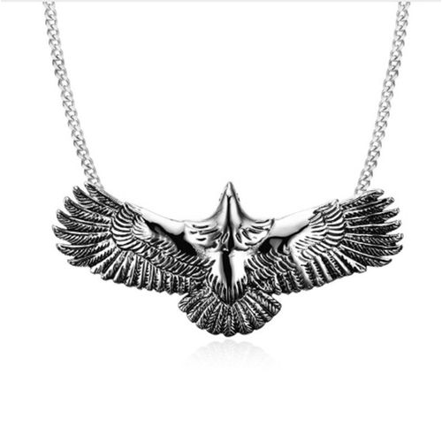 Collier Avec Pendentif En Forme D'aigle Volante Pour Homme, Bijou De Style Punk Et Hip Hop