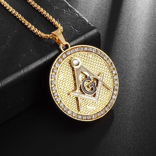 Collier Avec Pendentif À Breloque Pour Homme, Style Religieux, Logo De La Franc-Maçonnerie, À La Mode