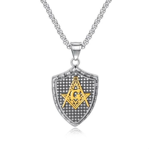 Collier Avec Pendentif À Breloque Pour Homme, Style Religieux, Logo De La Franc-Maçonnerie, À La Mode