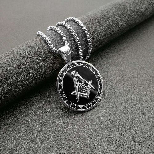 Collier Avec Pendentif À Breloque Pour Homme, Style Religieux, Logo De La Franc-Maçonnerie, À La Mode