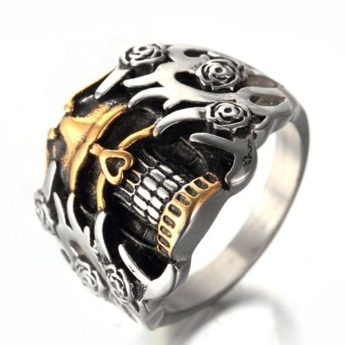 Bague Tête De Mort Gothique Rétro Pour Homme, Punk Rock, Bijoux Losaditifs, Cadeau D'halloween