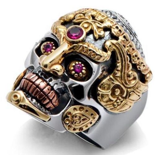 Bague Tête De Mort Gothique Rétro Pour Homme, Punk Rock, Bijoux Losaditifs, Cadeau D'halloween