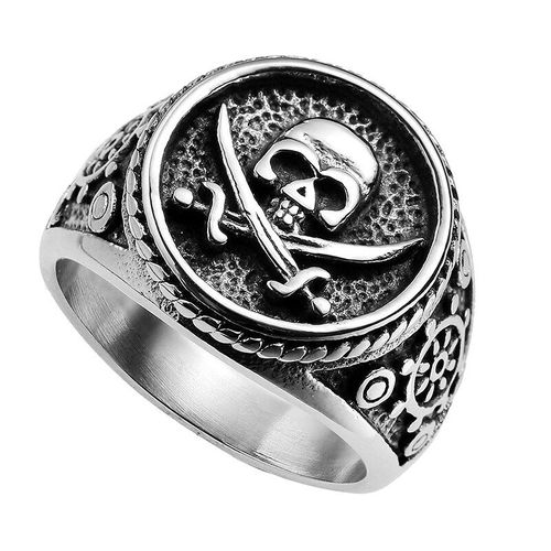 Bague Tête De Mort Gothique Rétro Pour Homme, Punk Rock, Bijoux Losaditifs, Cadeau D'halloween