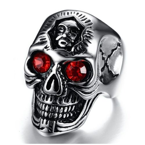 Bague Tête De Mort Gothique Rétro Pour Homme, Punk Rock, Bijoux Losaditifs, Cadeau D'halloween