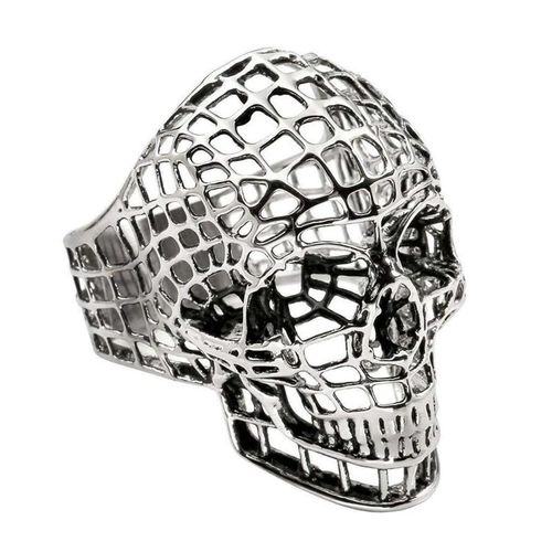 Bague Tête De Mort Gothique Rétro Pour Homme, Punk Rock, Bijoux Losaditifs, Cadeau D'halloween