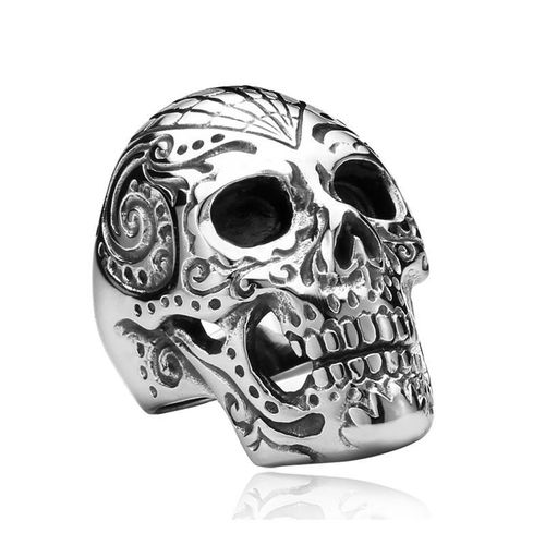 Bague Tête De Mort Gothique Rétro Pour Homme, Punk Rock, Bijoux Losaditifs, Cadeau D'halloween